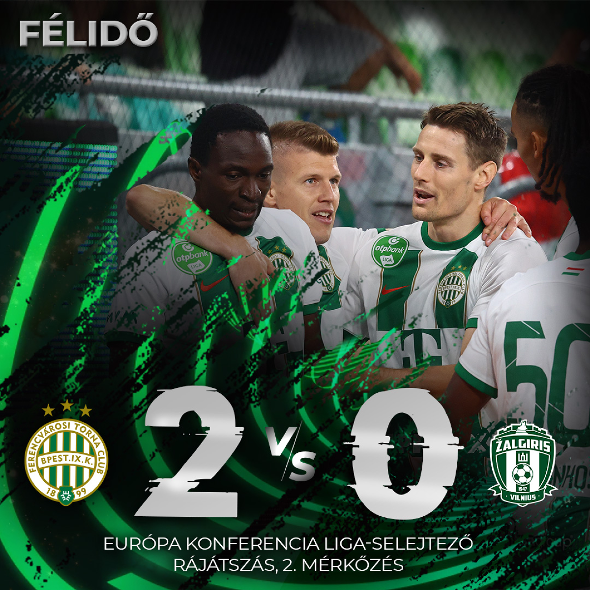 Ferencvárosi TC x FK Žalgiris Vilnius 31/08/2023 na Liga da